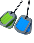 Army Dog Tag Chewy Necklace 2 Pack - Blue & Heavy Duty Green