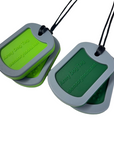 Army Dog Tag Chewy Necklace 2 Pack - Green & Heavy Duty Green