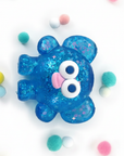 Blue Glitter Monster White Background