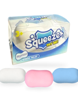 Crunchy Soap Squishy – white, pink and blue. Three colours with gift box.