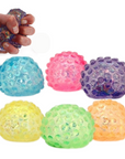Textured glitter gel fidget ball for sensory play and stress relief