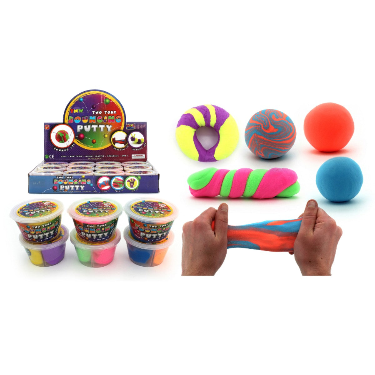 Two-Tone Bouncing Putty – Stretch, Blend &amp; Bounce Sensory Fidget