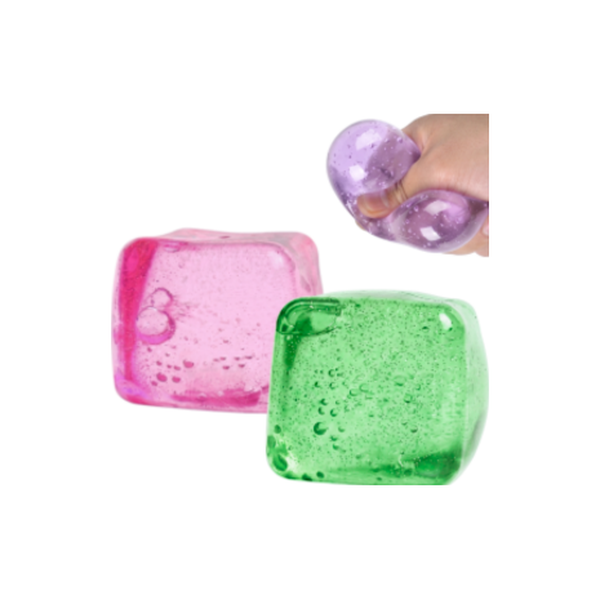 Jelly Squishy Cube — Assorted (Pink, Green or Purple)