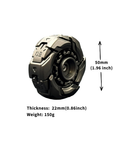 Mechanical component with dimensions and weight information on a white background