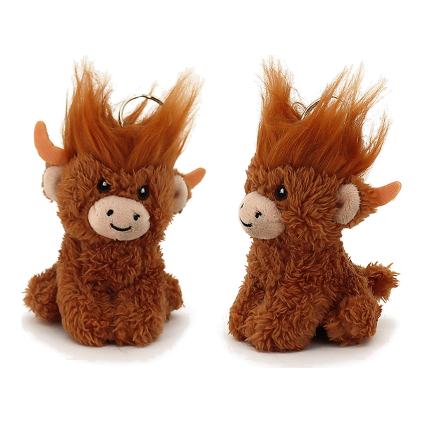 Highland Cow Plush Backpack Clip – Mini Fidget Bag Charm