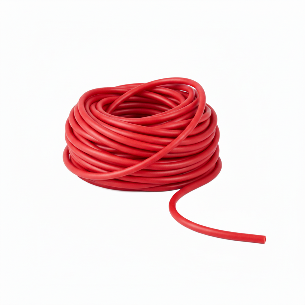Single Red Rubber Tubing Coil