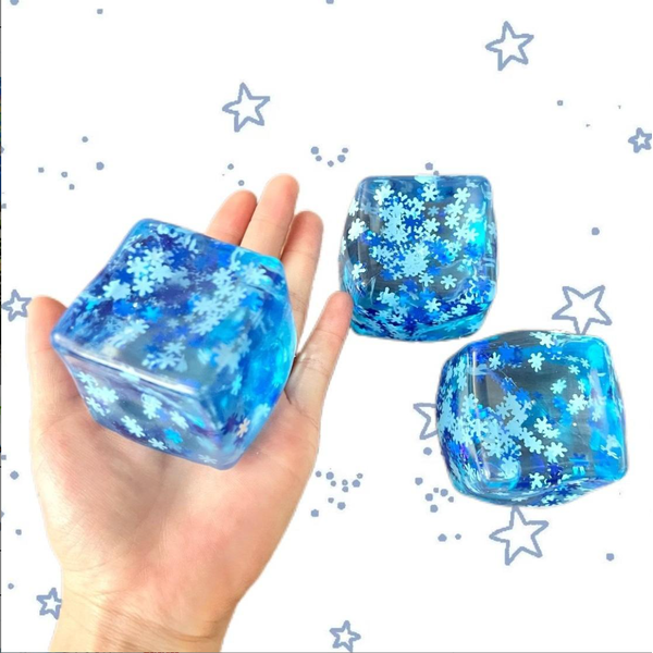 Jelly Squishy Cube Sensory Squeeze Toy — Snowflake