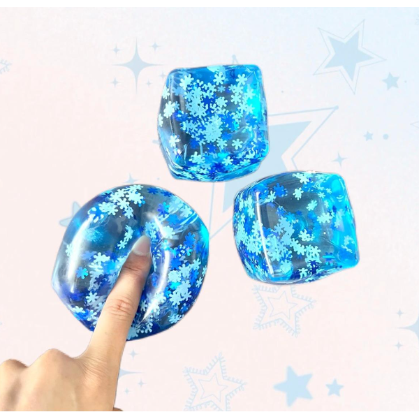 Jelly Squishy Cube Sensory Squeeze Toy — Snowflake
