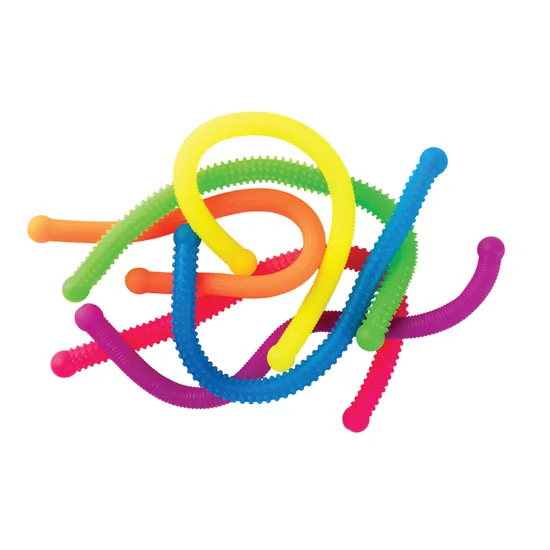 Colorful flexible straws on a white background