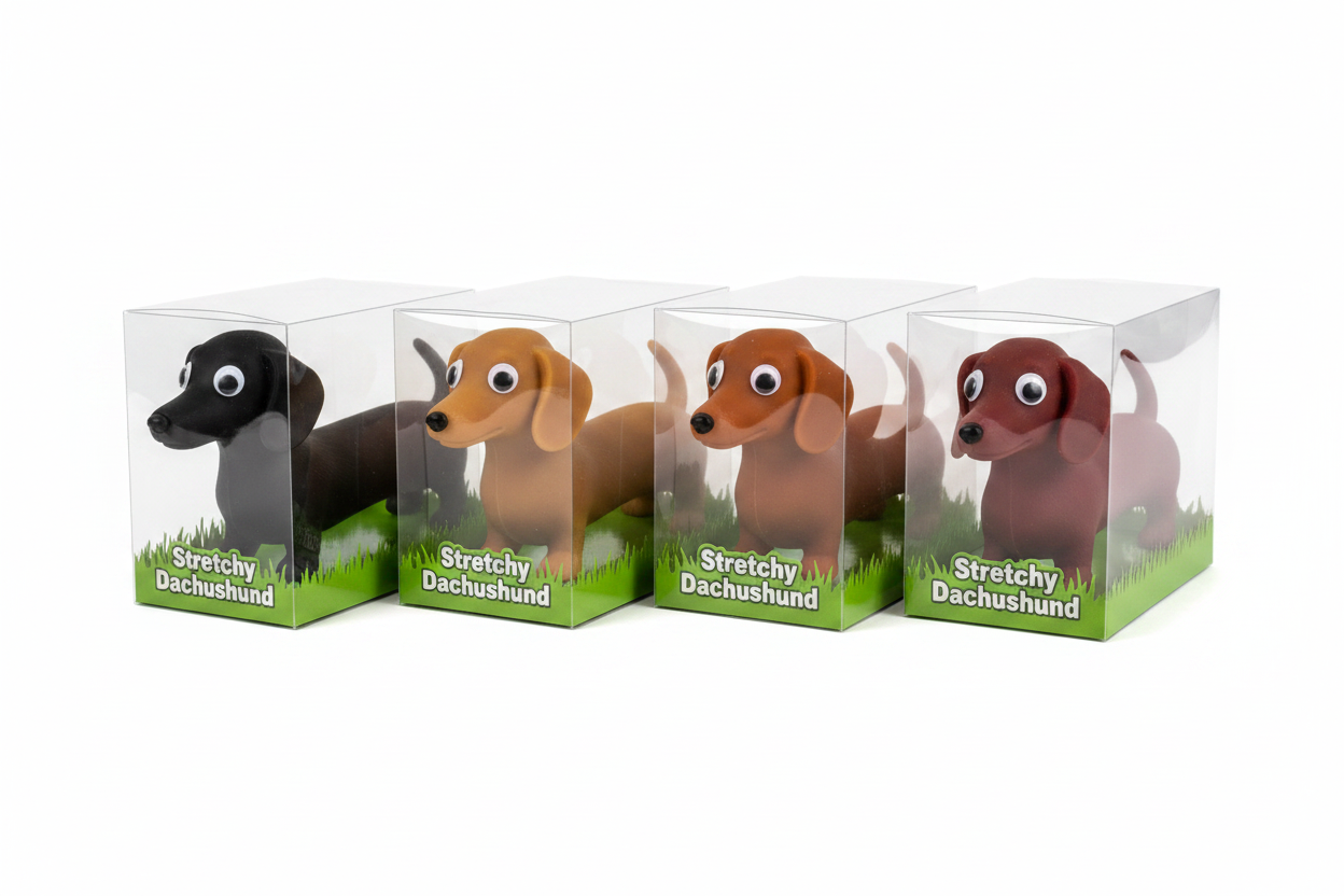 Stretchy Dachshund White Background