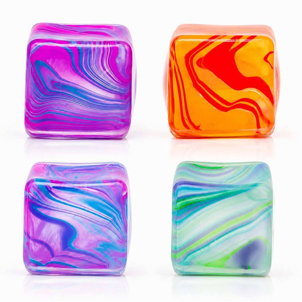 Jelly Squishy Cube Sensory Squeeze Toy — Swirl