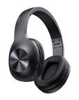 Black over-ear Bluetooth noise reduction headphones with a foldable design and soft ear cushions.